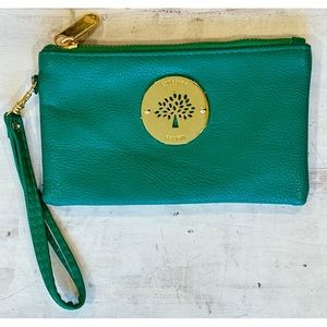 Authentic Green Mulberry Wristlet Pouch